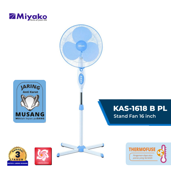 Miyako Standing Fan 16" Plastik - KAS1618BPL